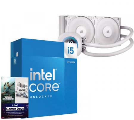 Combo Procesador Intel Core i5 14600K 5.3GHz Turbo + Corsair NAUTILUS 240 RS LCD White Water Cooler